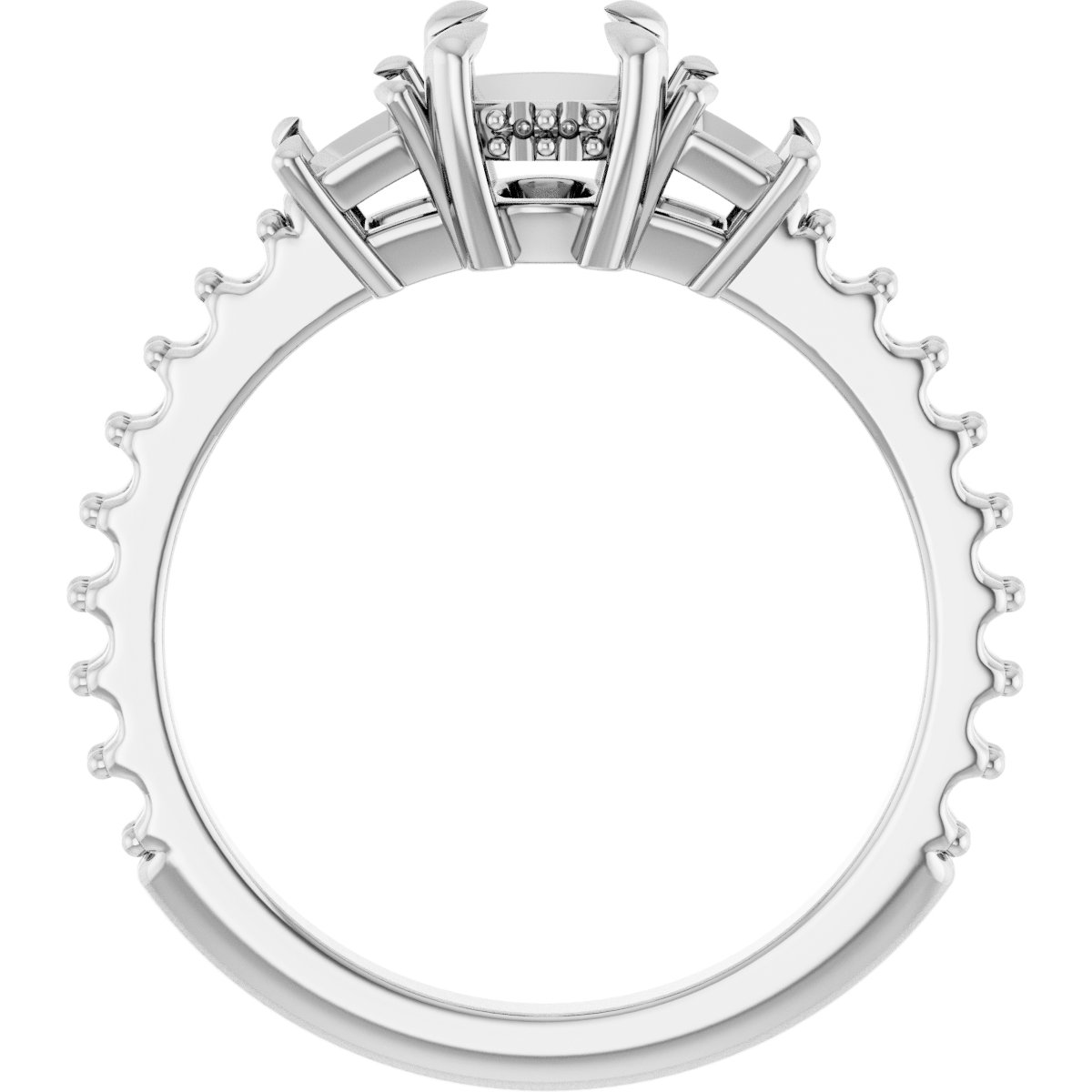 8x6 mm Oval Engagement Ring Mounting view 2