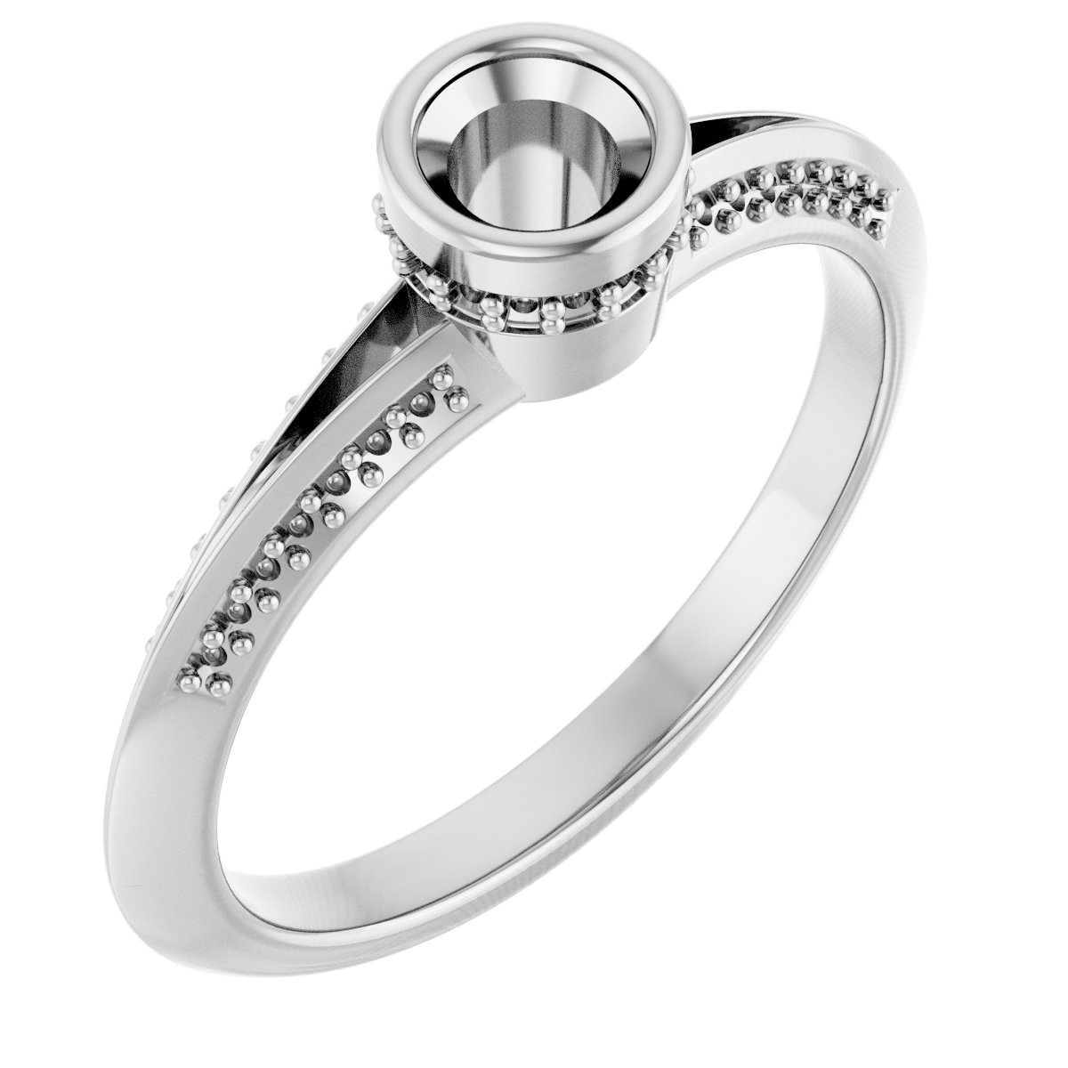 Bezel-Set Hidden Halo-Style Engagement Ring