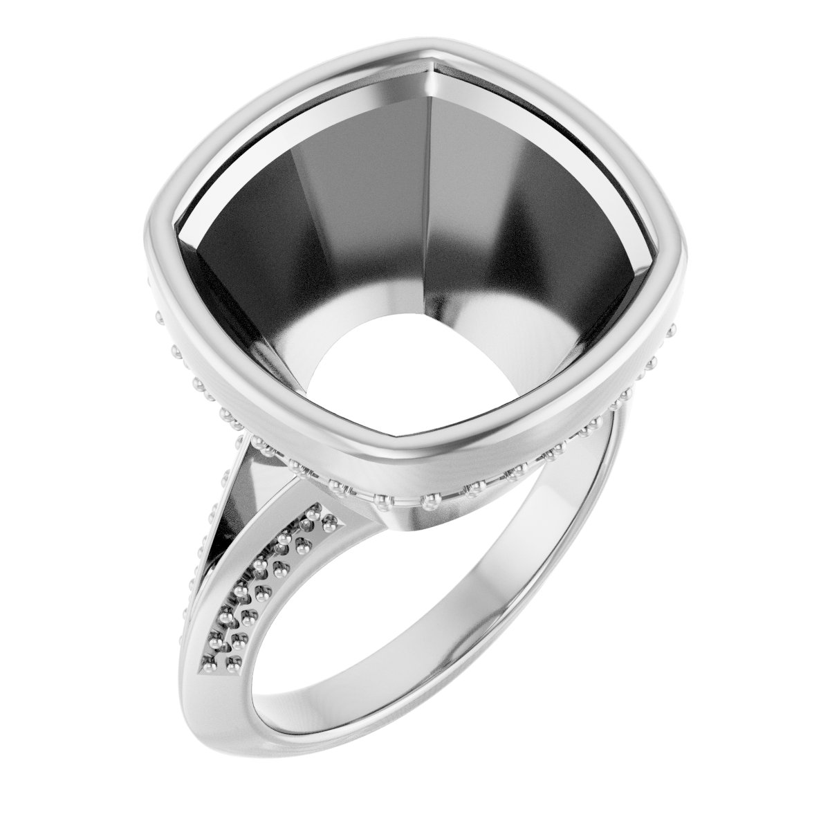 Bezel-Set Hidden Halo-Style Engagement Ring