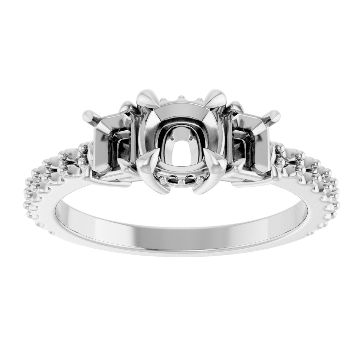 8x6 mm Oval Engagement Ring Mounting view 3