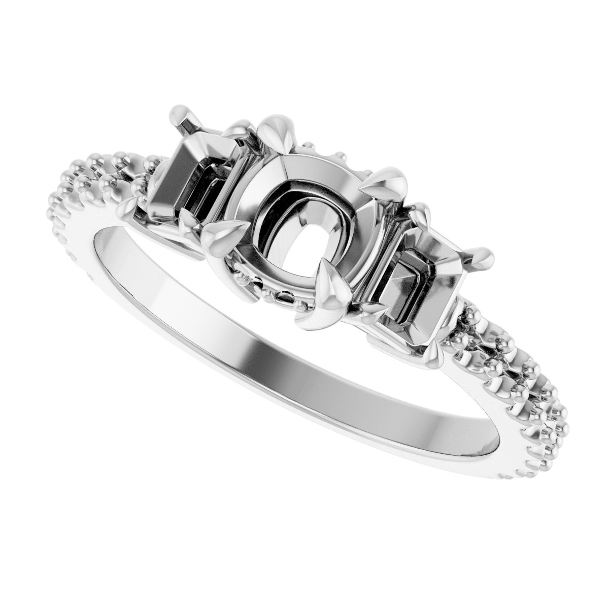 8x6 mm Oval Engagement Ring Mounting view 5