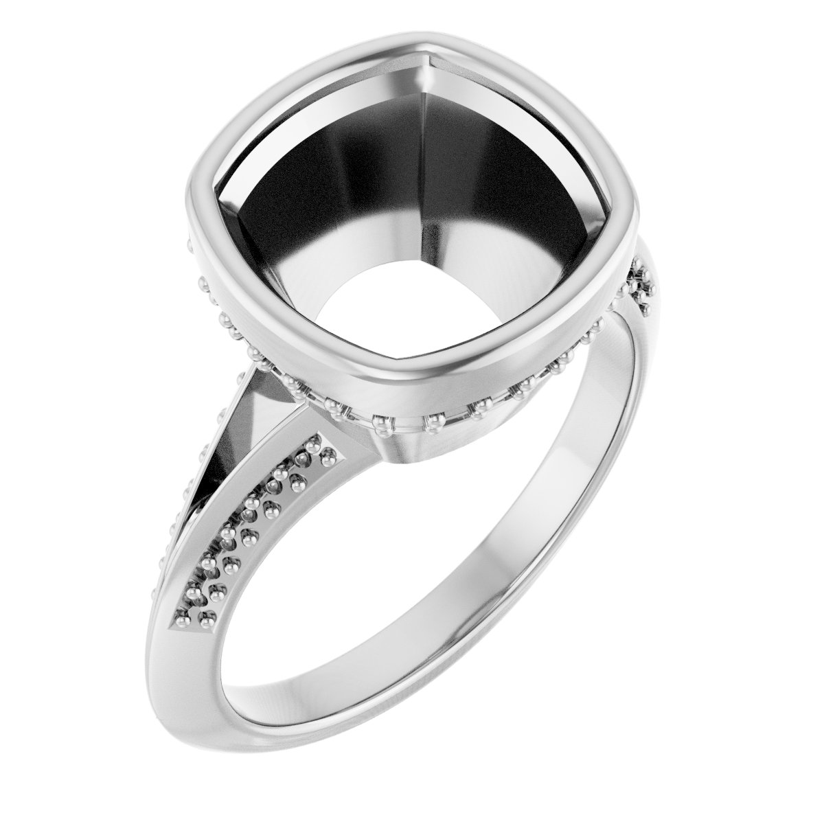 Bezel-Set Hidden Halo-Style Engagement Ring