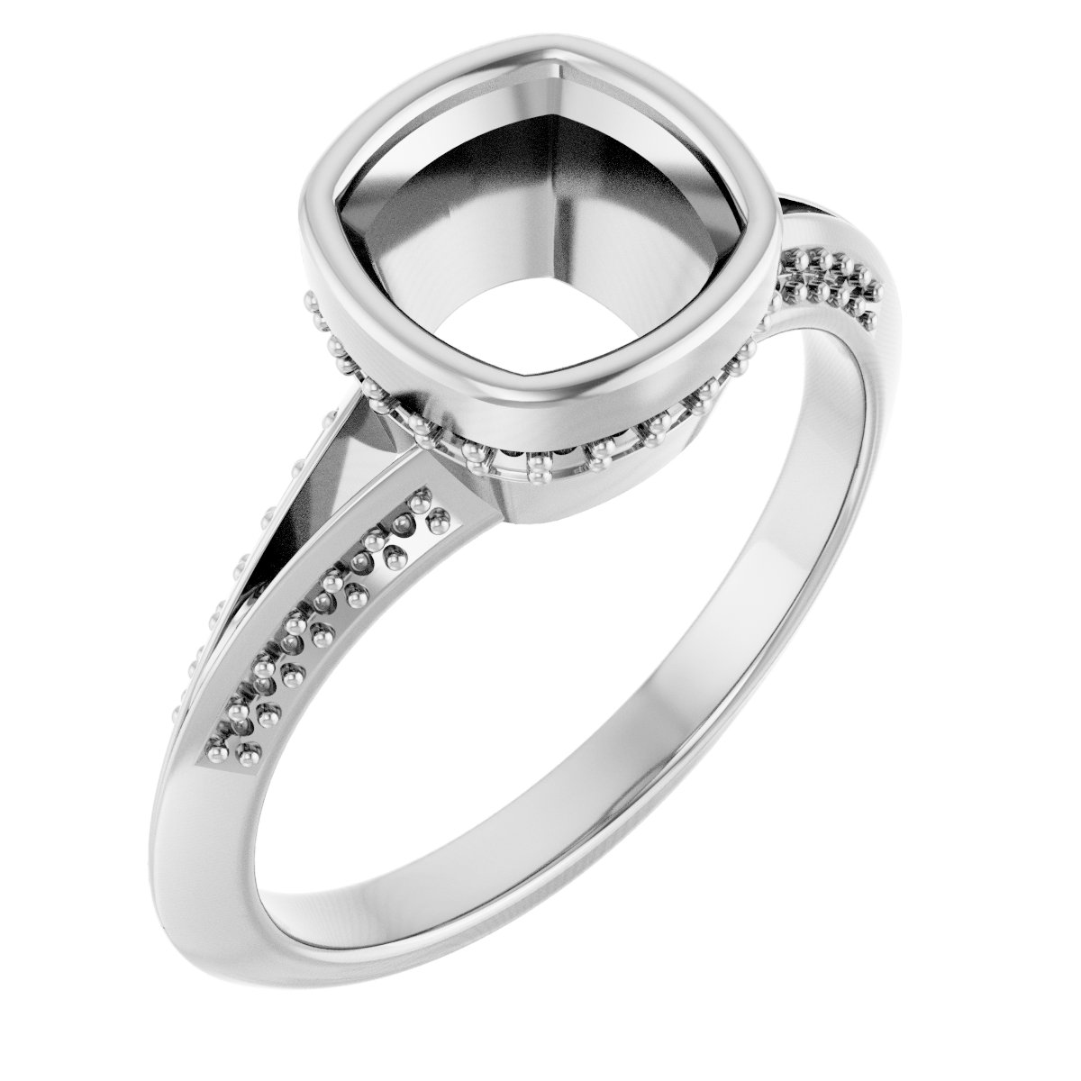 Bezel-Set Hidden Halo-Style Engagement Ring