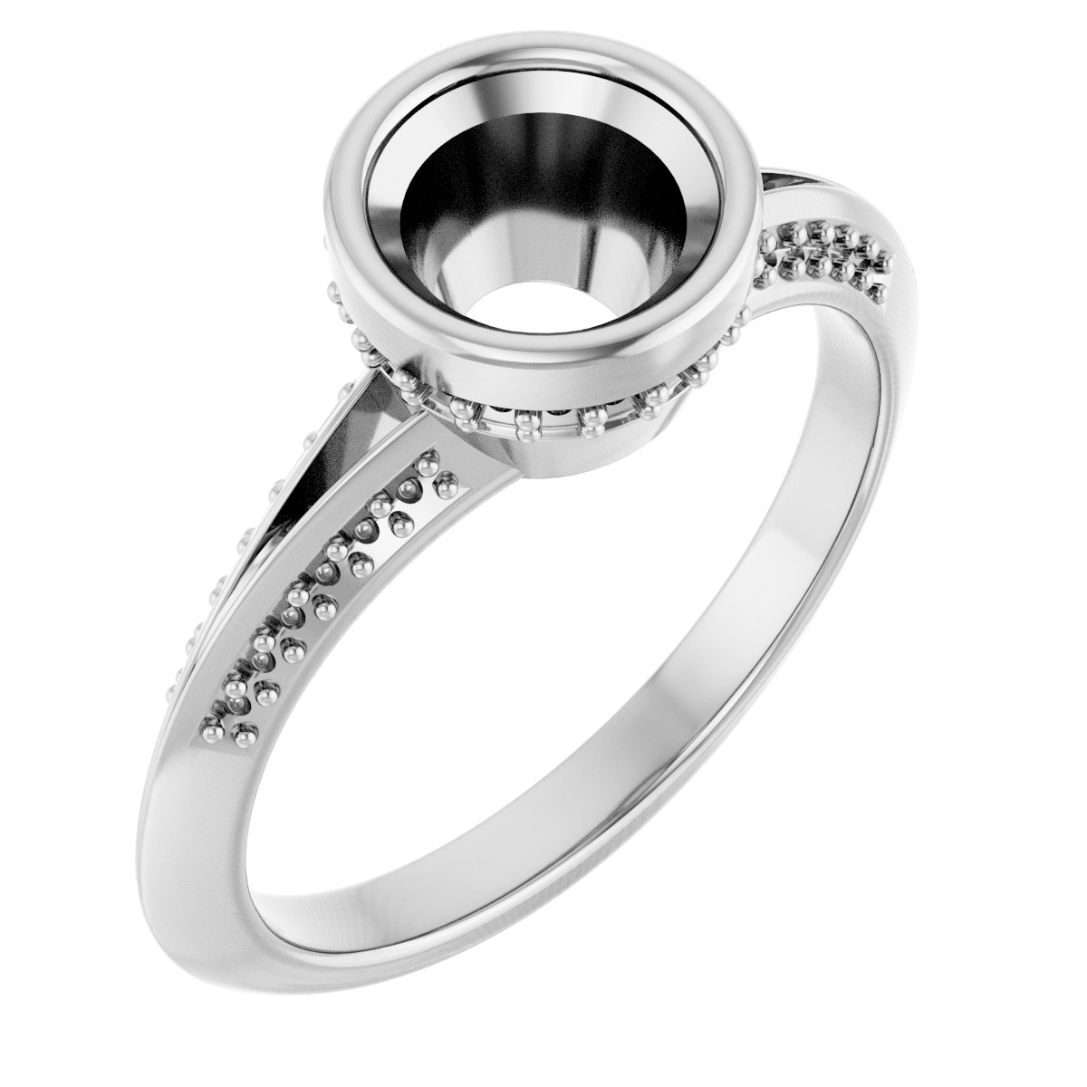 Bezel-Set Hidden Halo-Style Engagement Ring