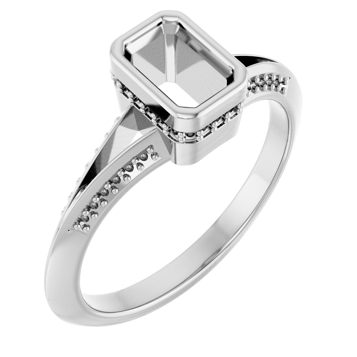 Bezel-Set Hidden Halo-Style Engagement Ring