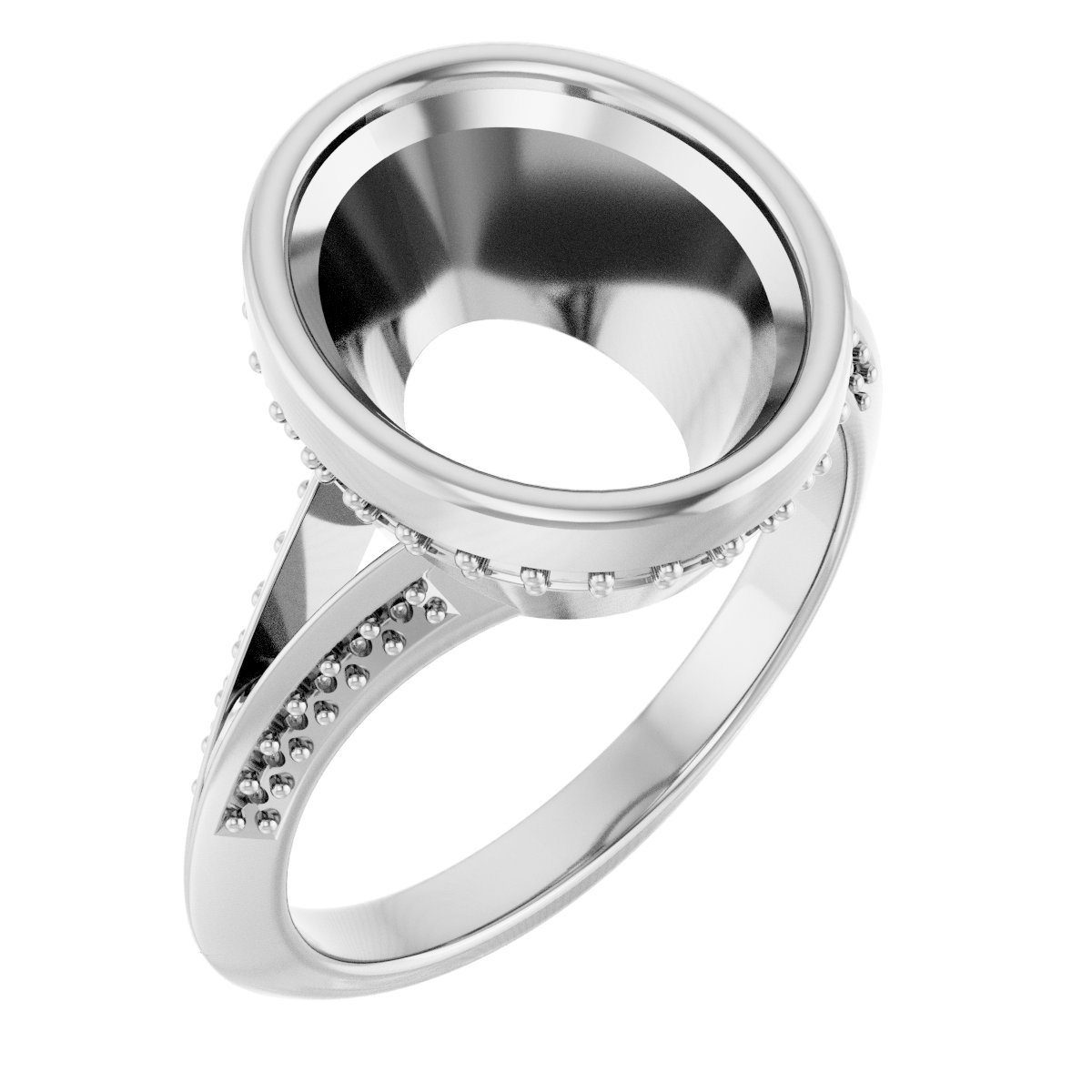 Bezel-Set Hidden Halo-Style Engagement Ring