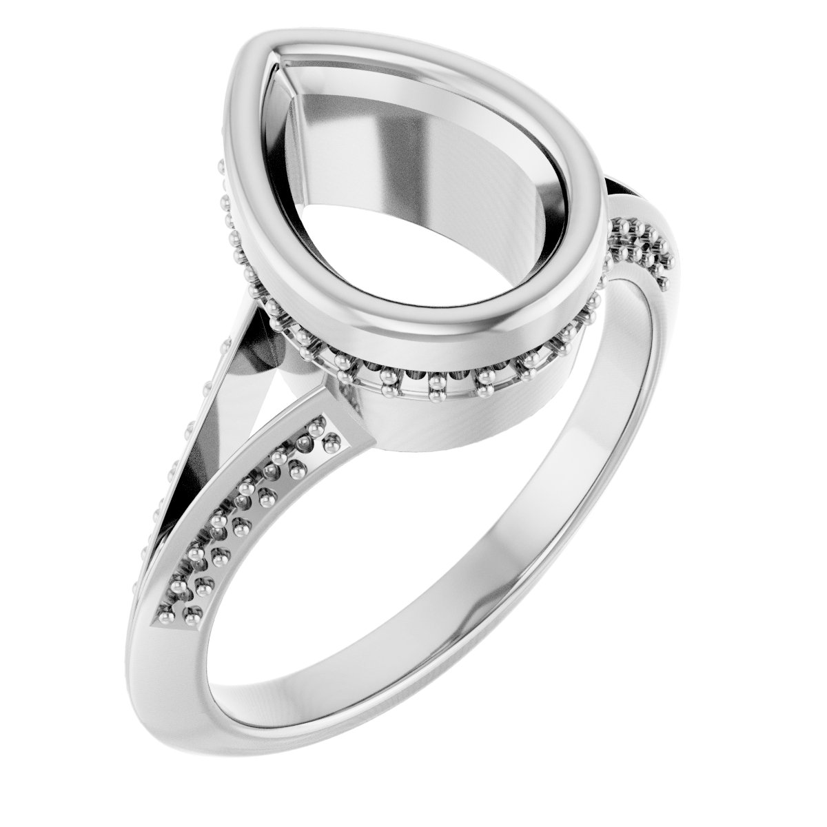 Bezel-Set Hidden Halo-Style Engagement Ring