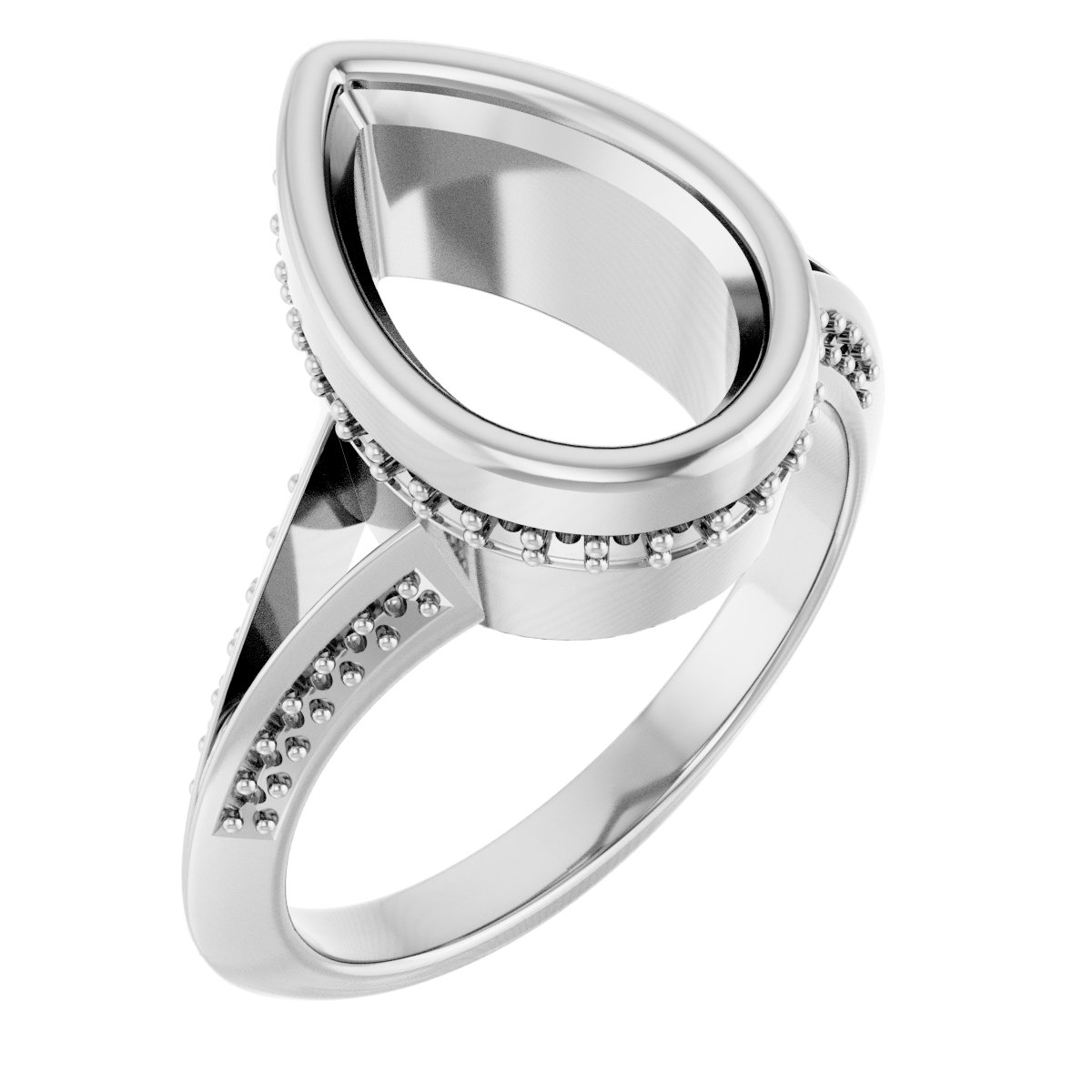 Bezel-Set Hidden Halo-Style Engagement Ring