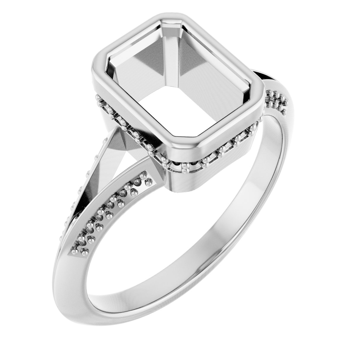 Bezel-Set Hidden Halo-Style Engagement Ring