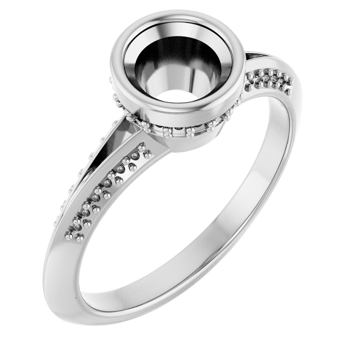 Bezel-Set Hidden Halo-Style Engagement Ring