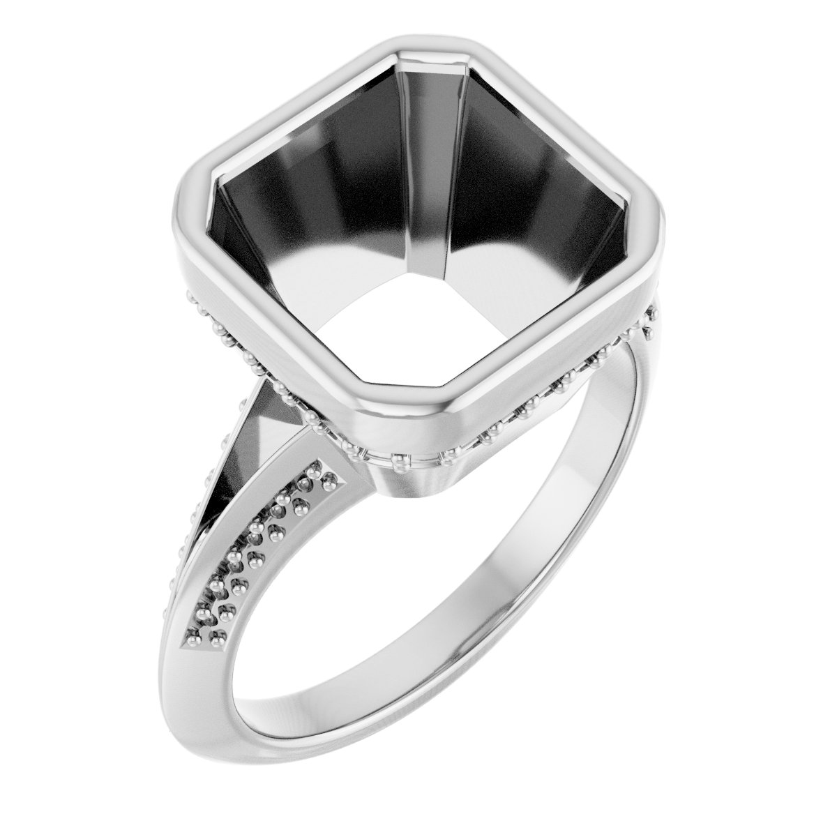 Bezel-Set Hidden Halo-Style Engagement Ring