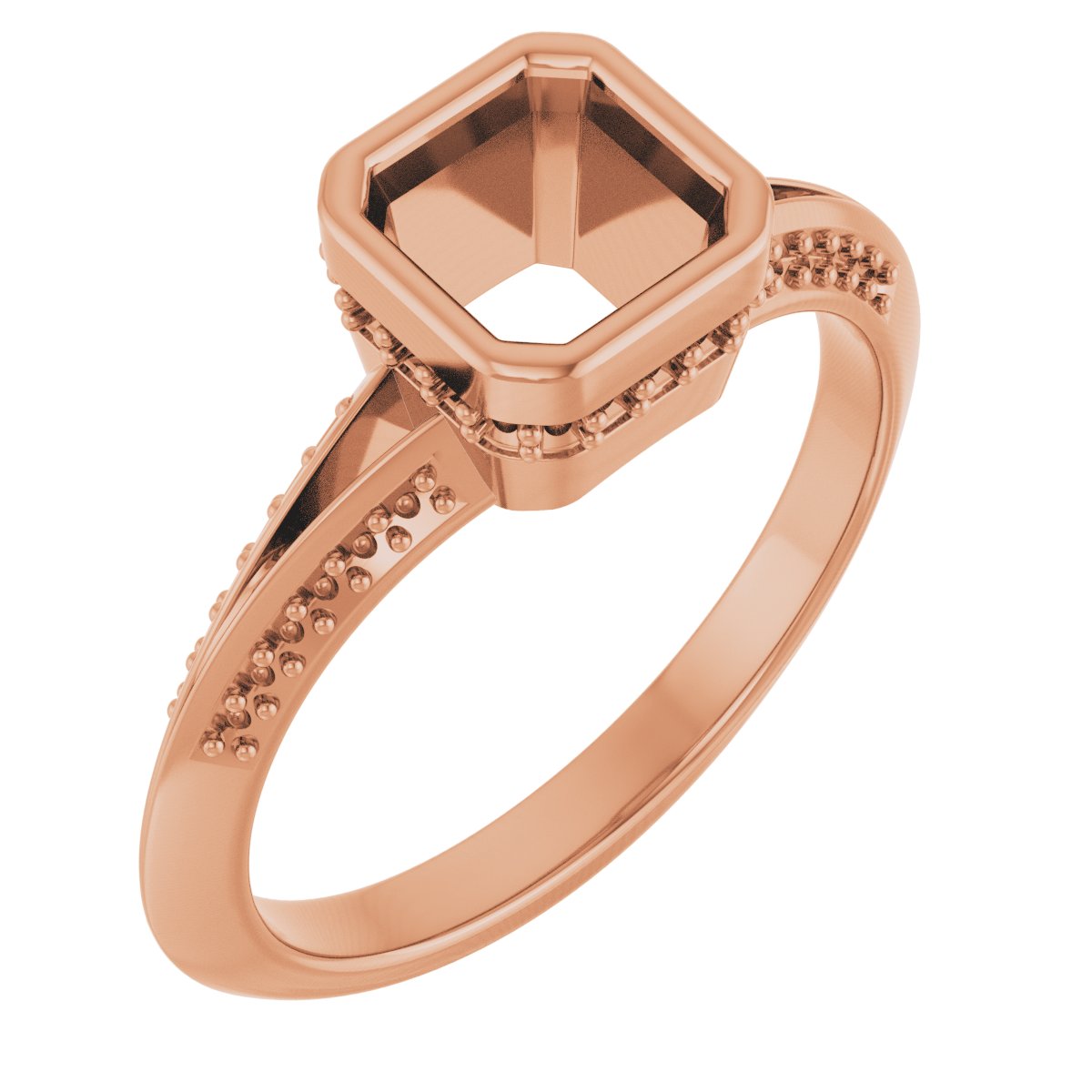 Bezel-Set Hidden Halo-Style Engagement Ring