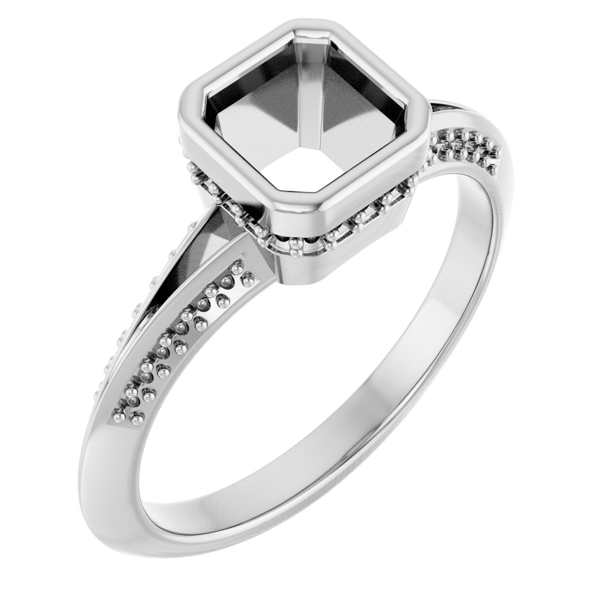 Bezel-Set Hidden Halo-Style Engagement Ring