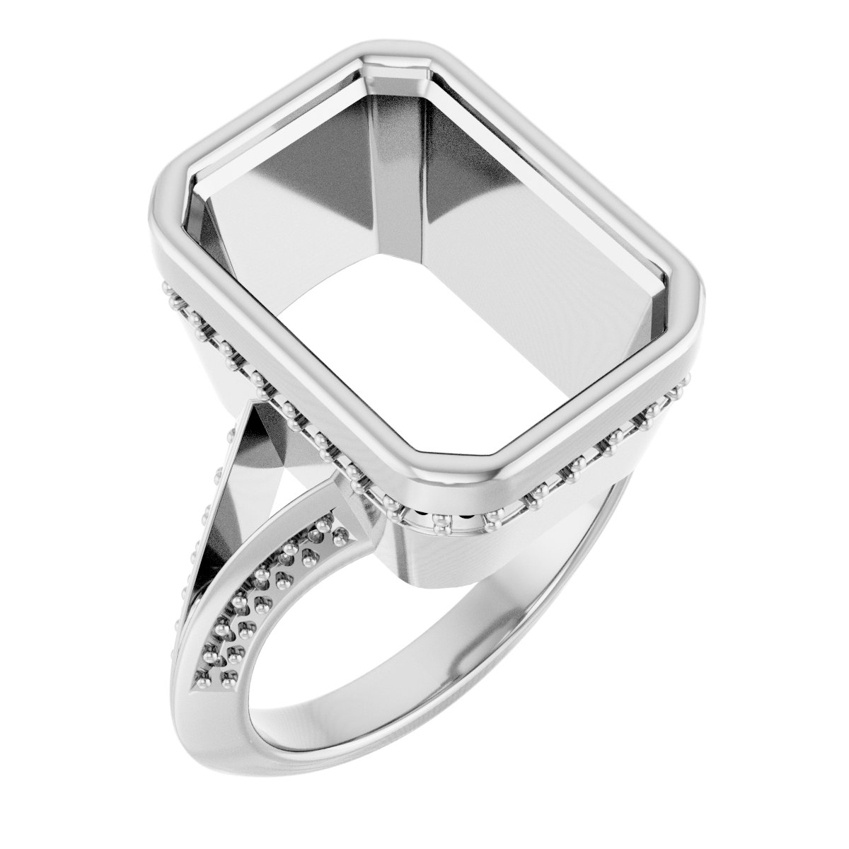 Bezel-Set Hidden Halo-Style Engagement Ring