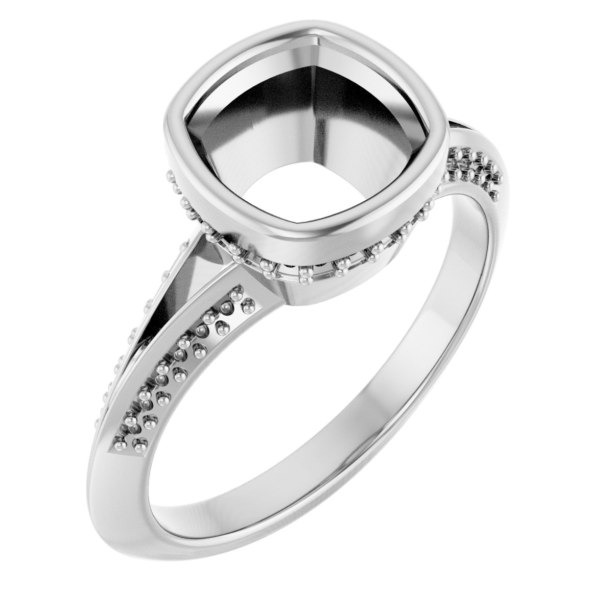 Bezel-Set Hidden Halo-Style Engagement Ring