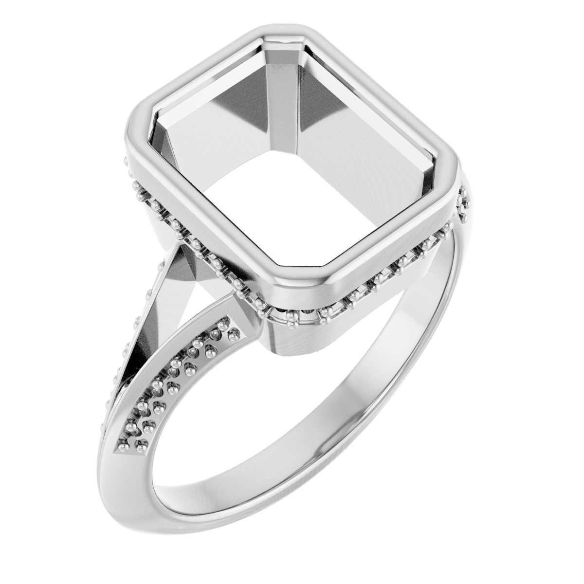 Bezel-Set Hidden Halo-Style Engagement Ring