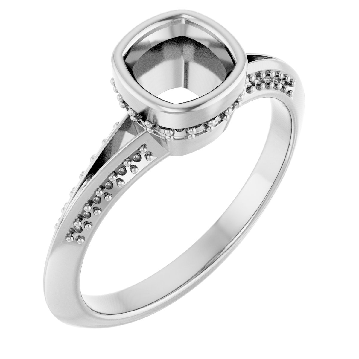Bezel-Set Hidden Halo-Style Engagement Ring