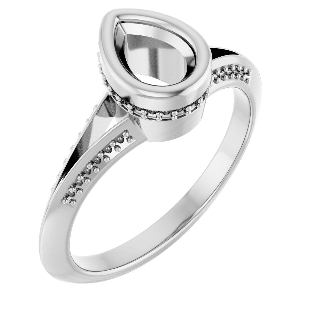 Bezel-Set Hidden Halo-Style Engagement Ring
