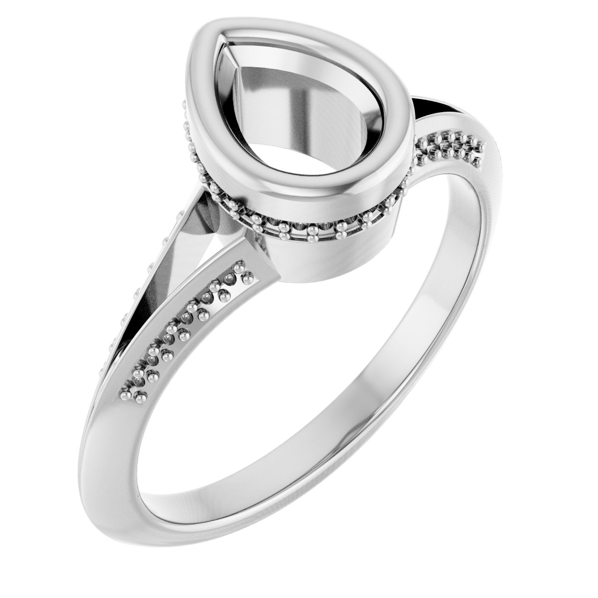 Bezel-Set Hidden Halo-Style Engagement Ring