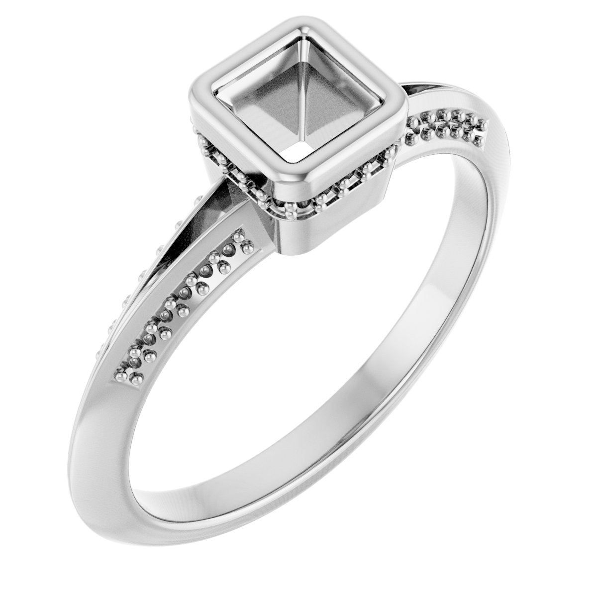 Bezel-Set Hidden Halo-Style Engagement Ring
