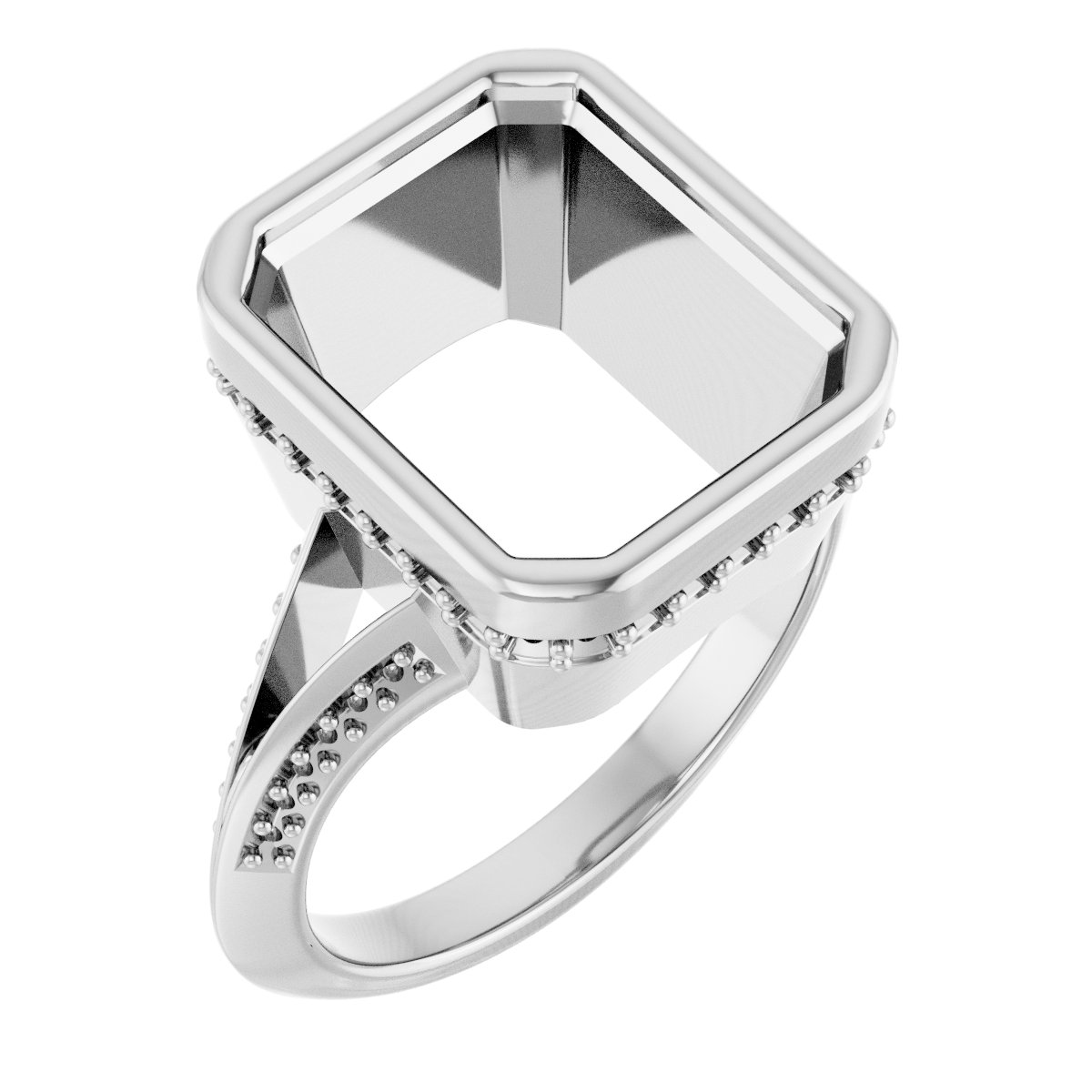 Bezel-Set Hidden Halo-Style Engagement Ring