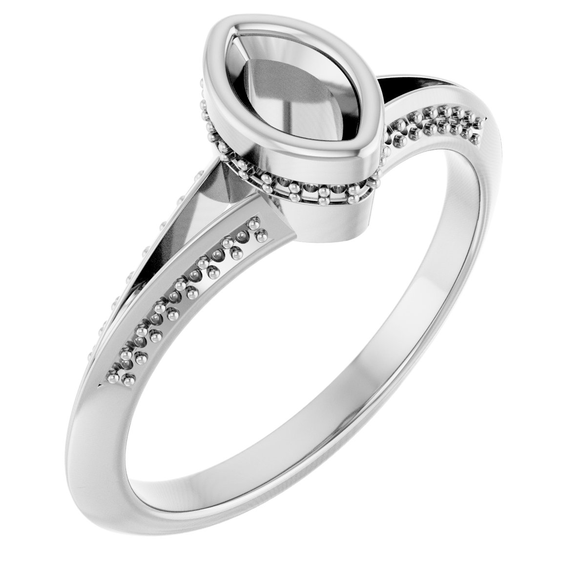 Bezel-Set Hidden Halo-Style Engagement Ring