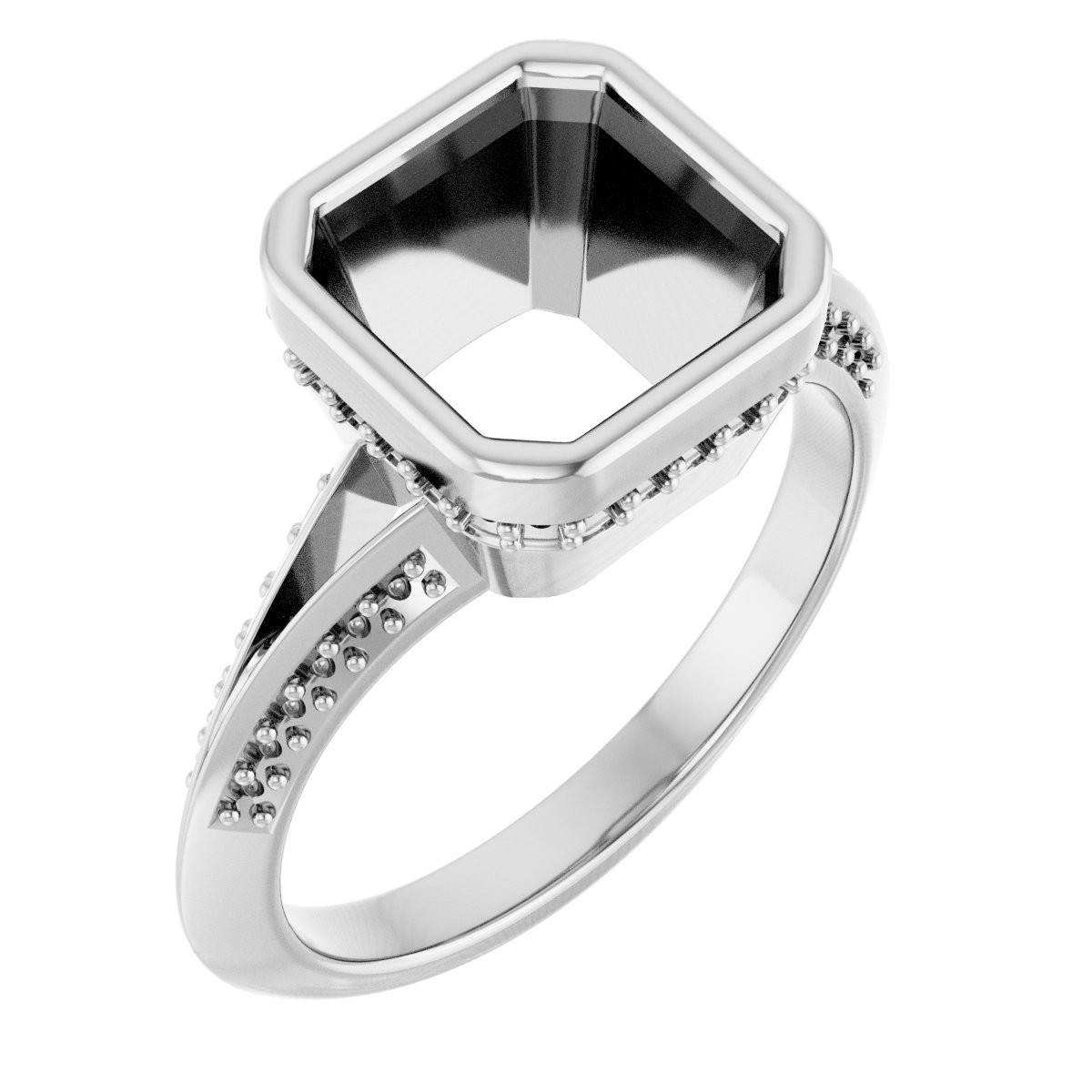 Bezel-Set Hidden Halo-Style Engagement Ring