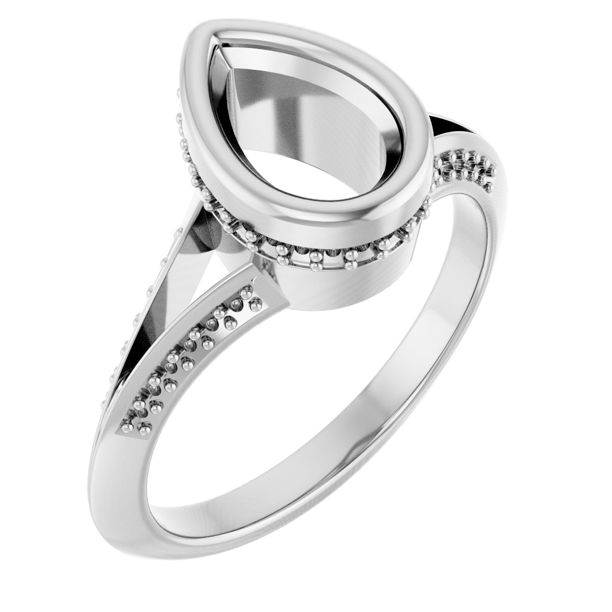 Bezel-Set Hidden Halo-Style Engagement Ring