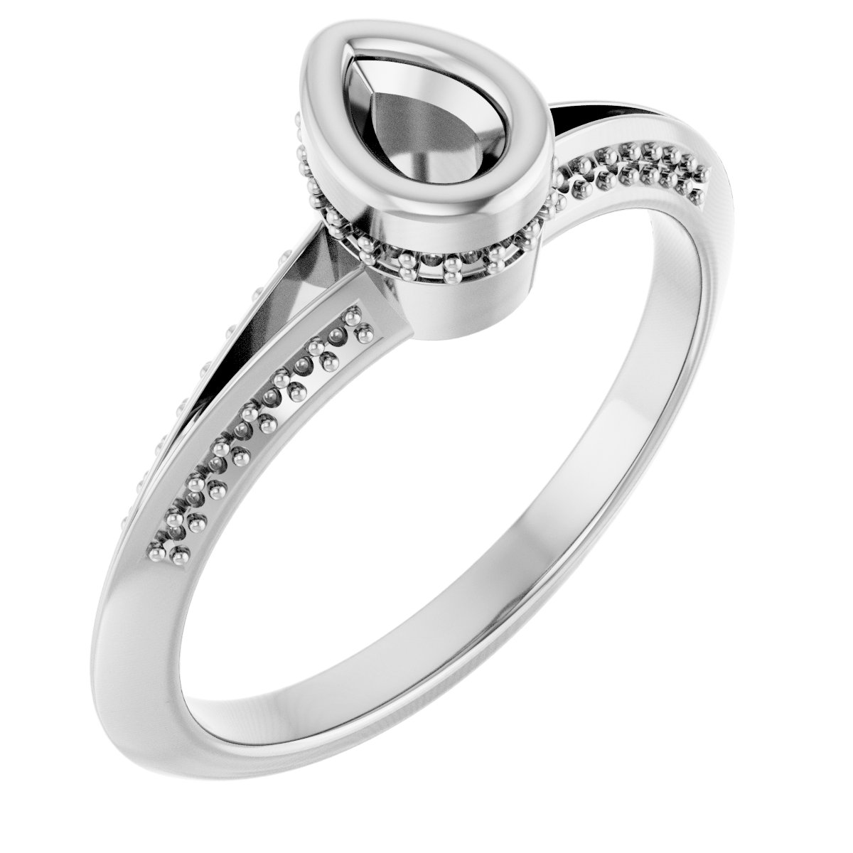 Bezel-Set Hidden Halo-Style Engagement Ring