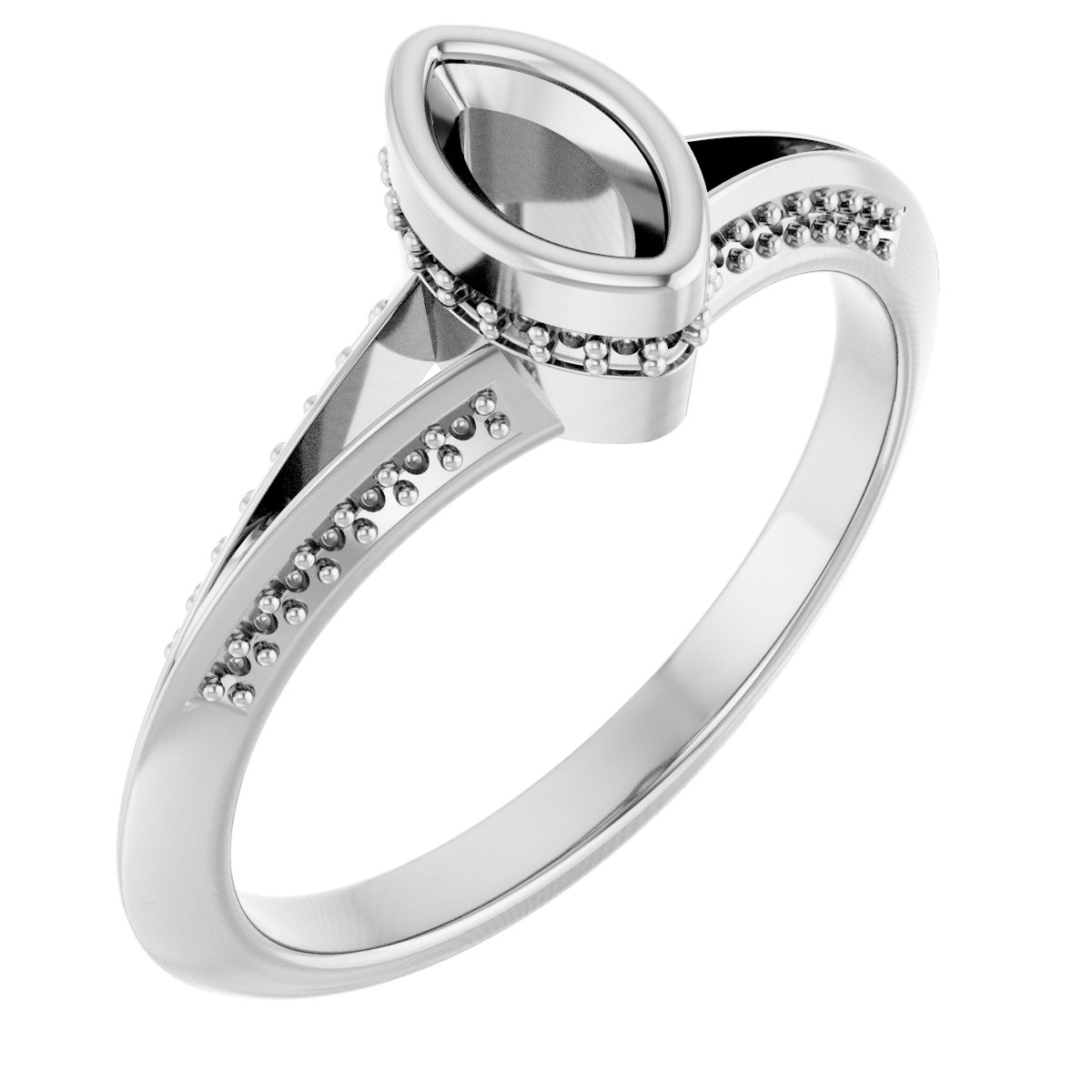 Bezel-Set Hidden Halo-Style Engagement Ring