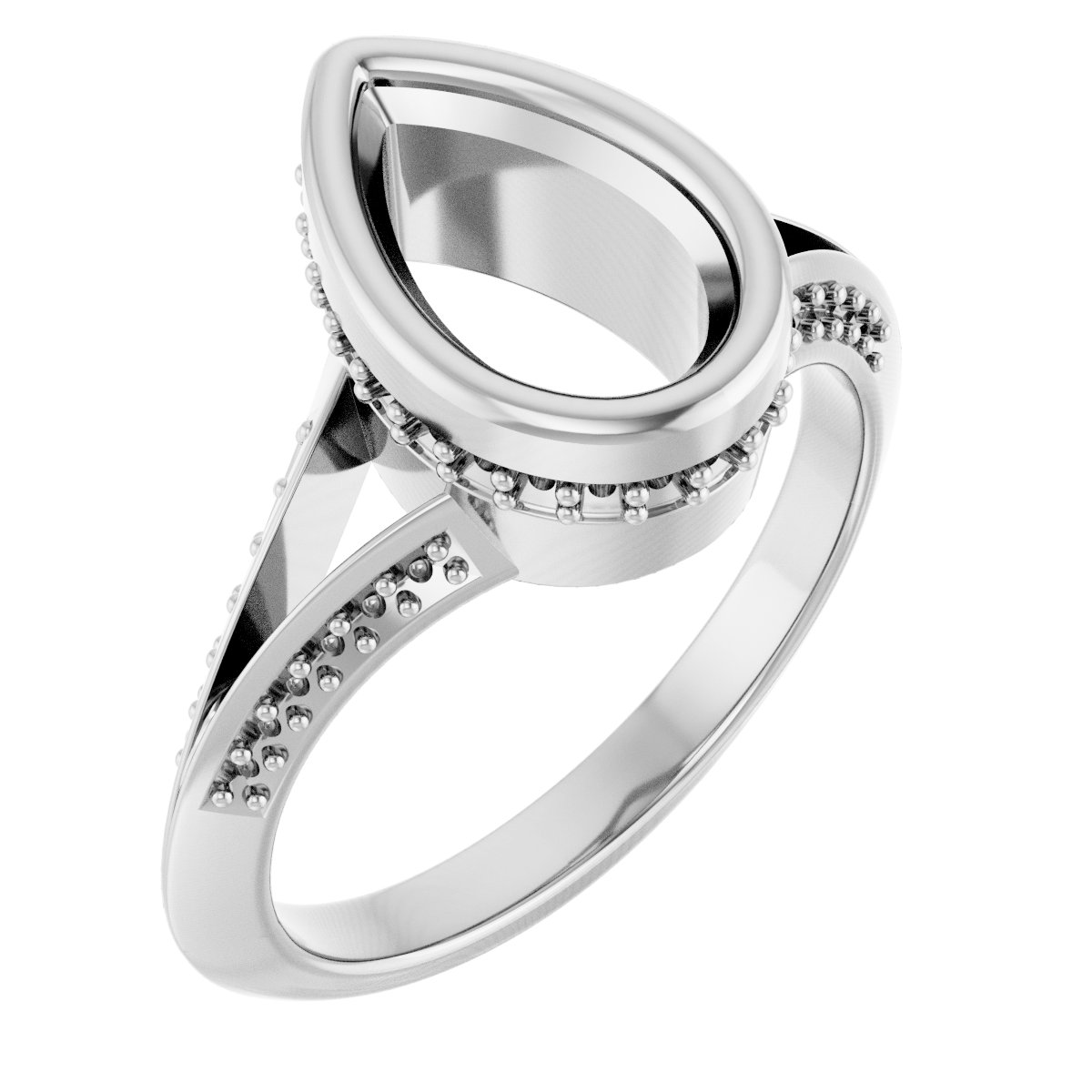 Bezel-Set Hidden Halo-Style Engagement Ring