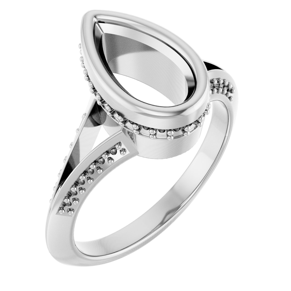 Bezel-Set Hidden Halo-Style Engagement Ring