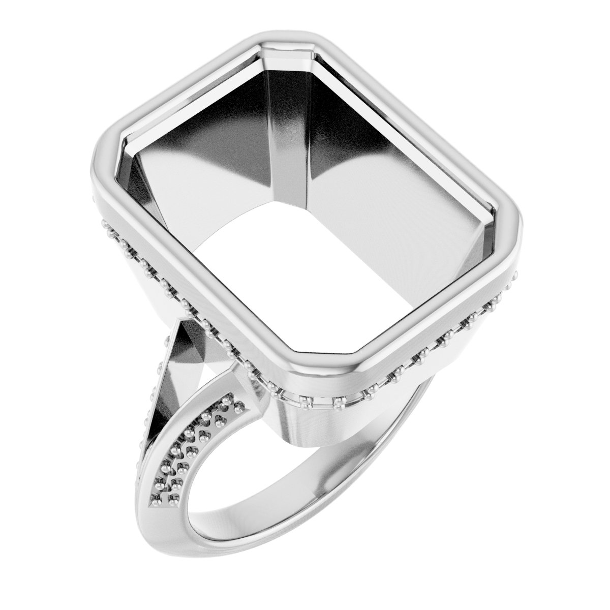 Bezel-Set Hidden Halo-Style Engagement Ring