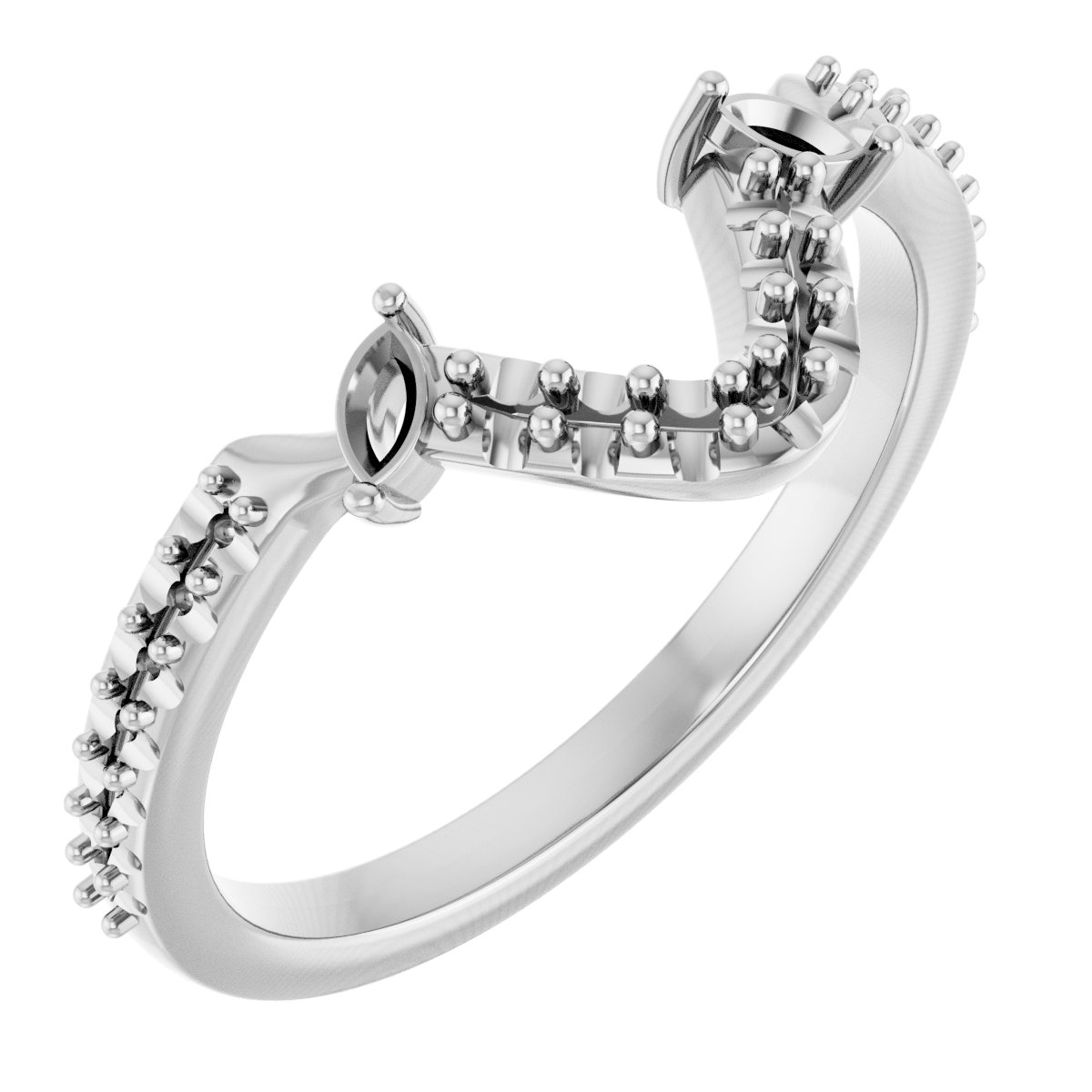 Accented Floral Engagement Ring or Band