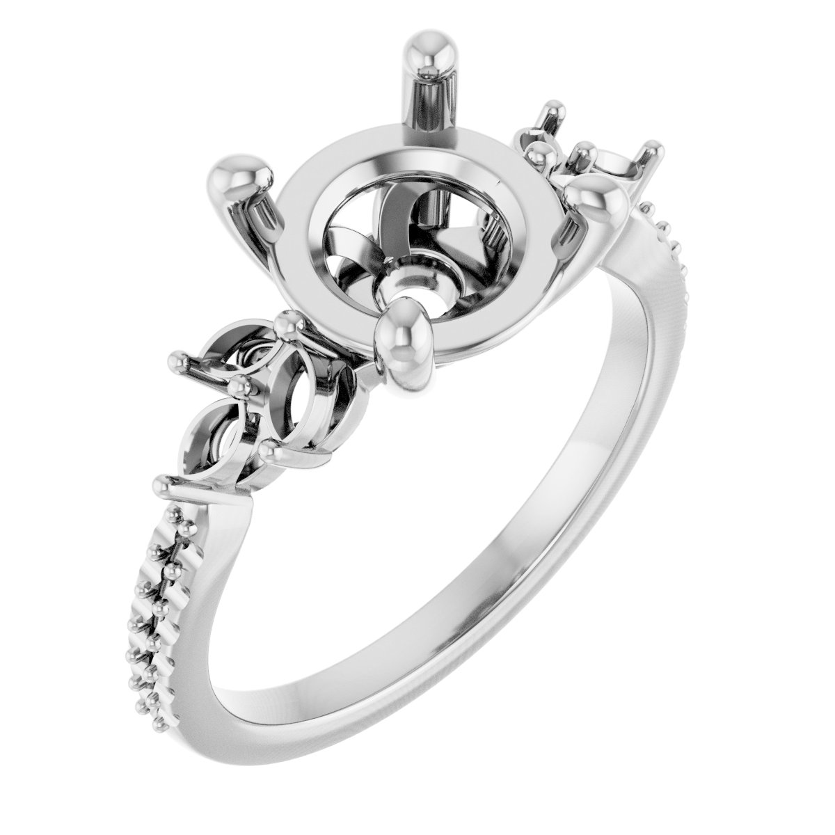 Accented Floral Engagement Ring or Band