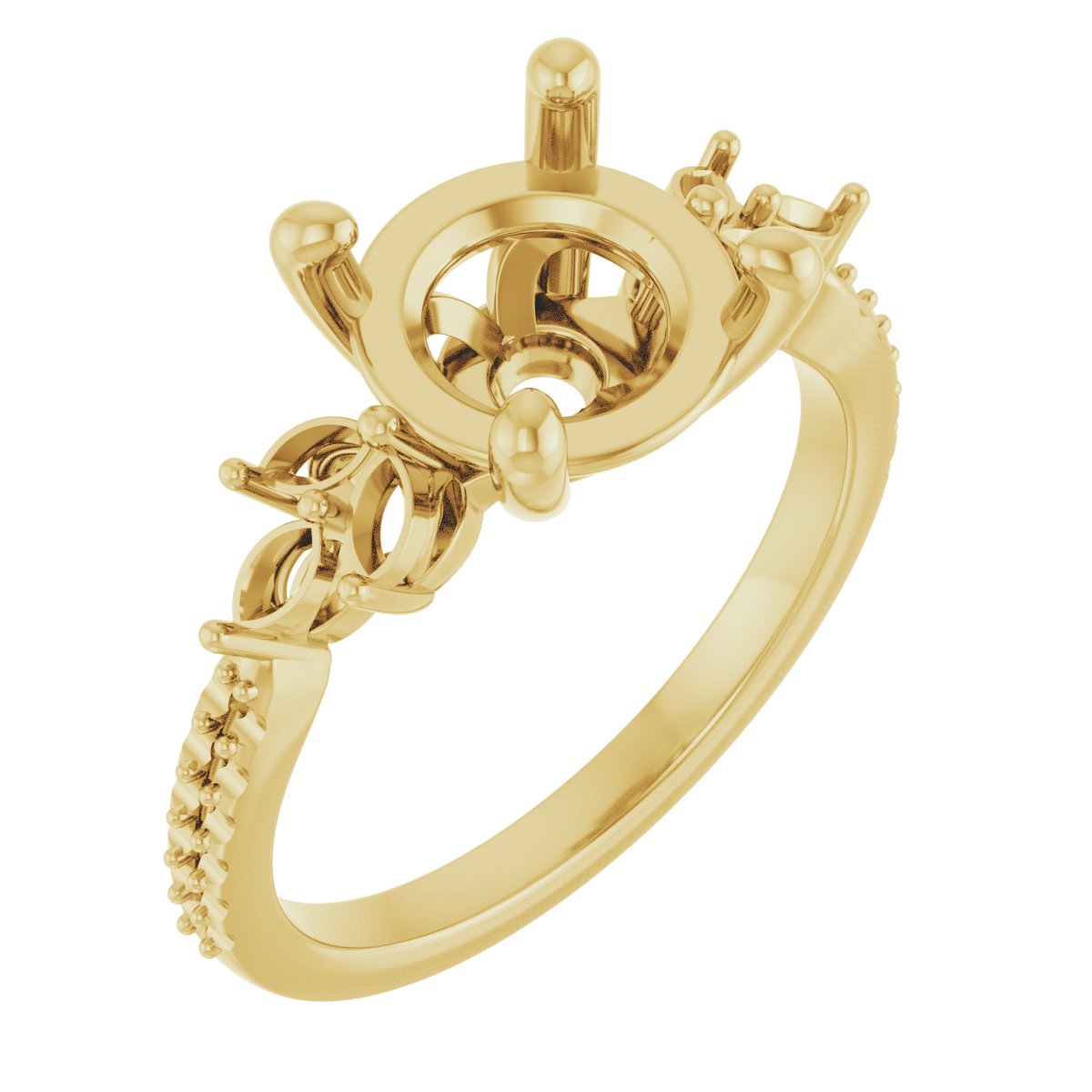 Accented Floral Engagement Ring or Band