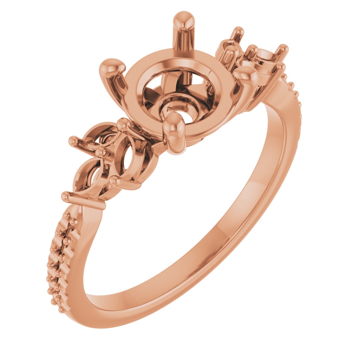 Accented Floral Engagement Ring or Band
