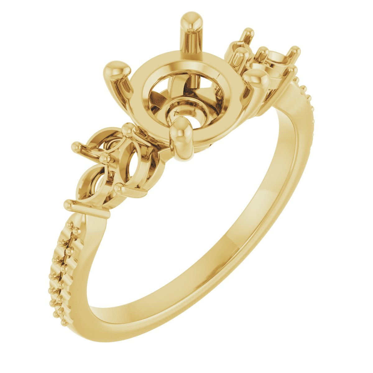 Accented Floral Engagement Ring or Band