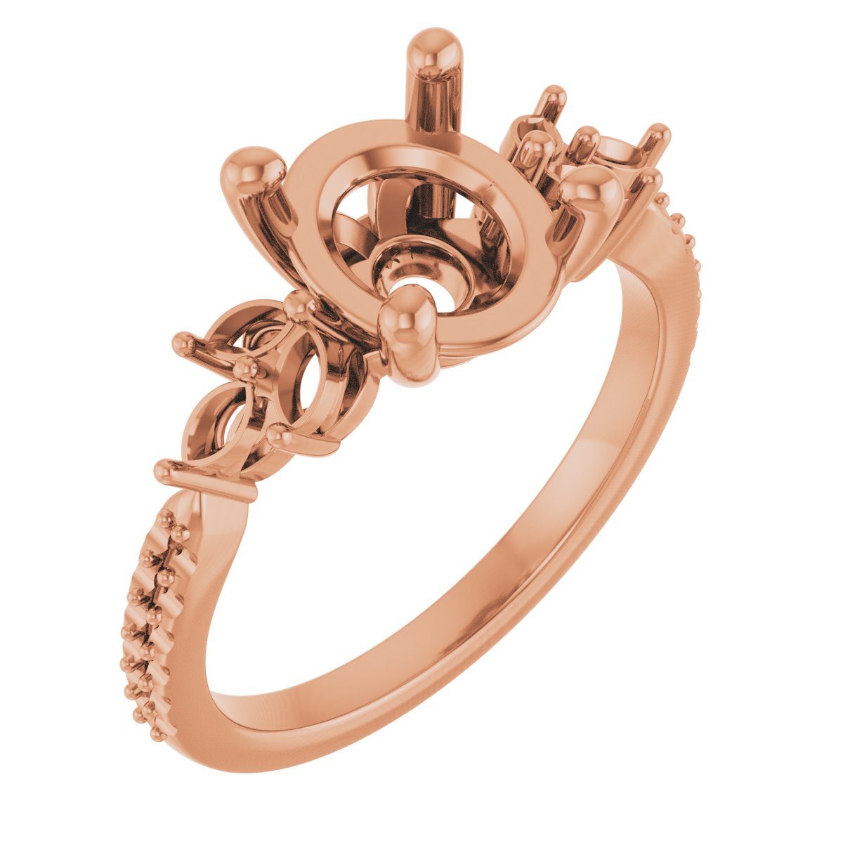Accented Floral Engagement Ring or Band