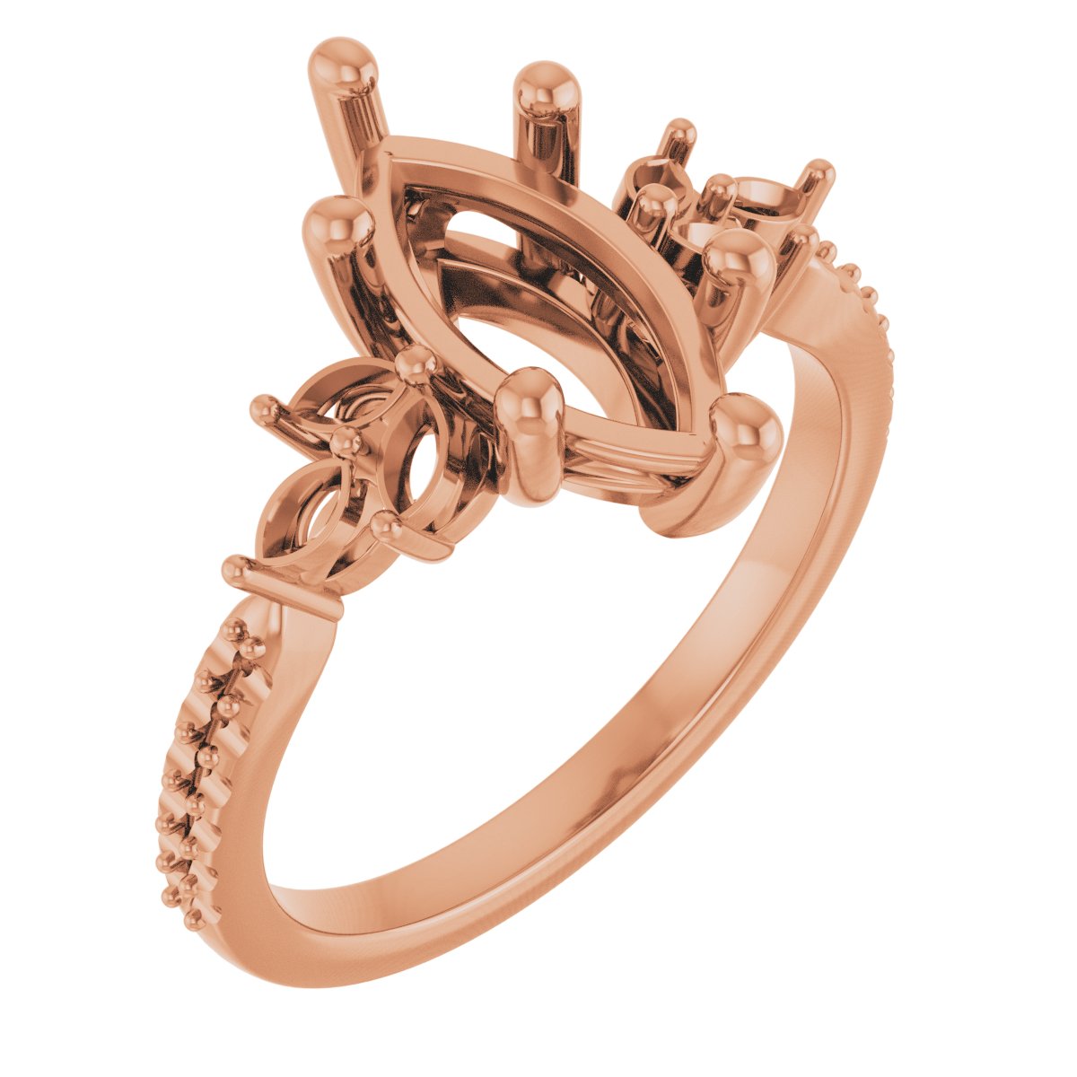 Accented Floral Engagement Ring or Band