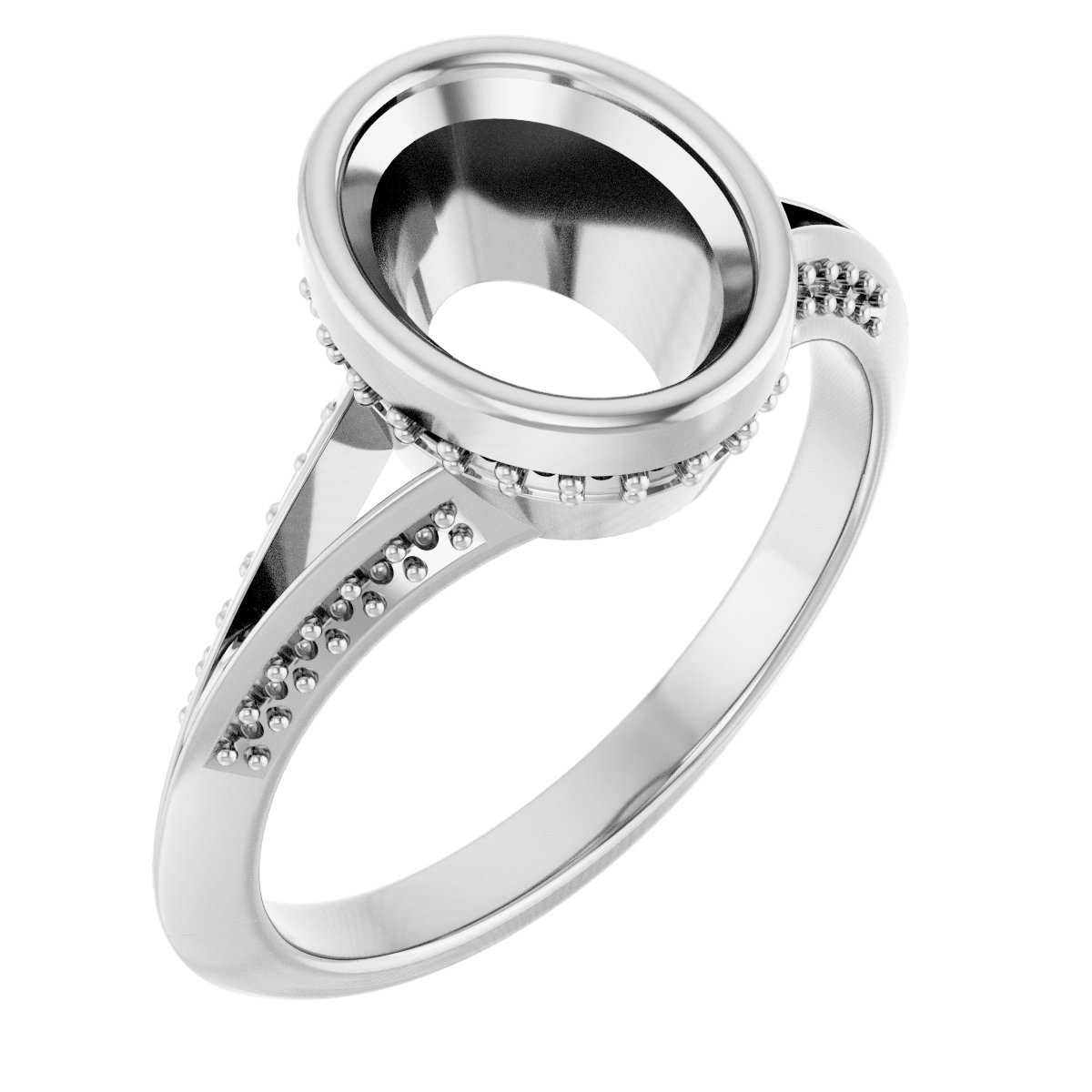 Bezel-Set Hidden Halo-Style Engagement Ring