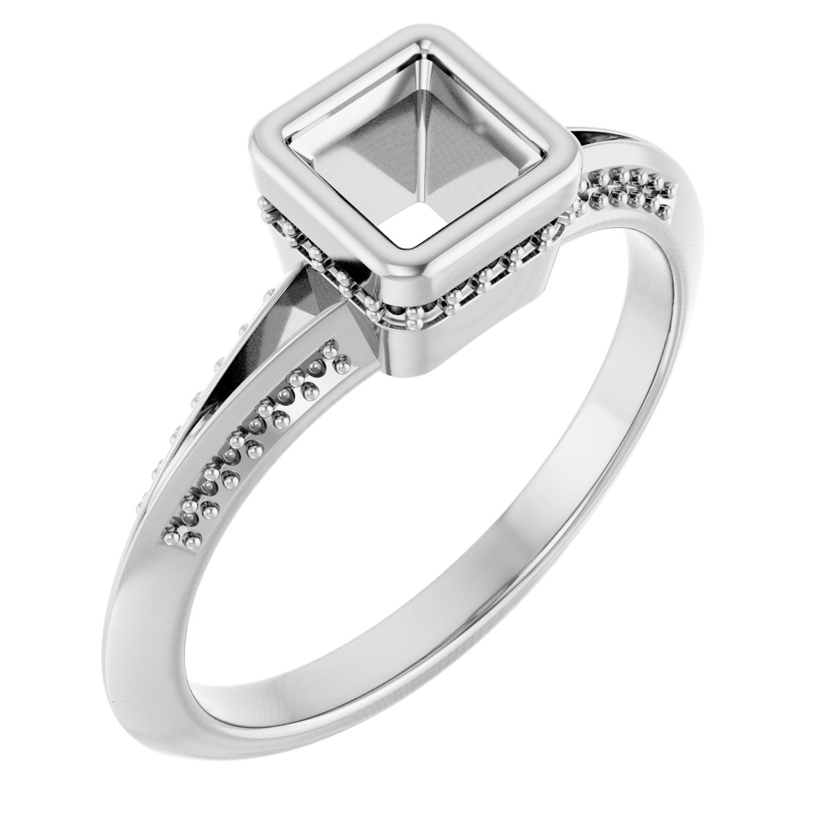 Bezel-Set Hidden Halo-Style Engagement Ring