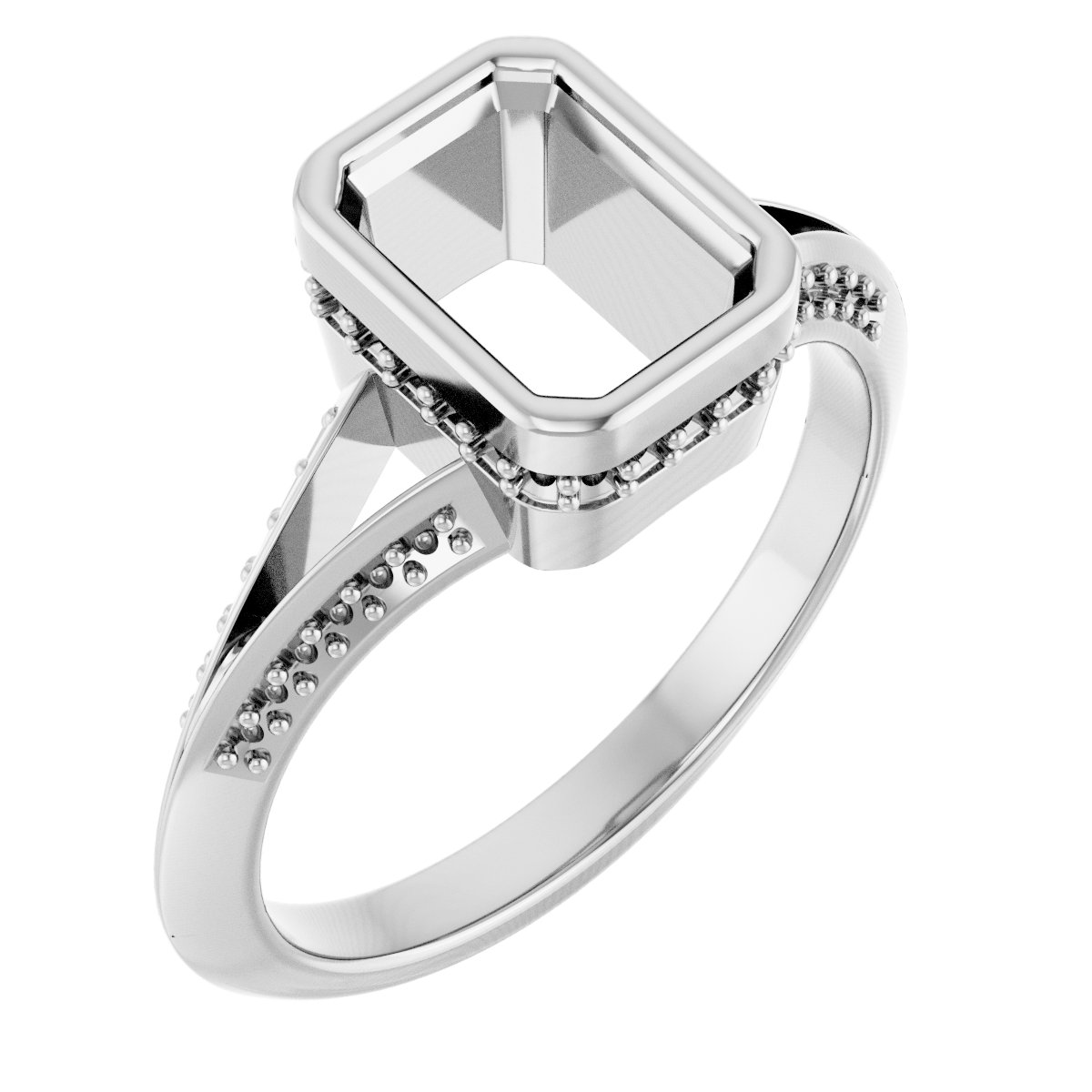 Bezel-Set Hidden Halo-Style Engagement Ring