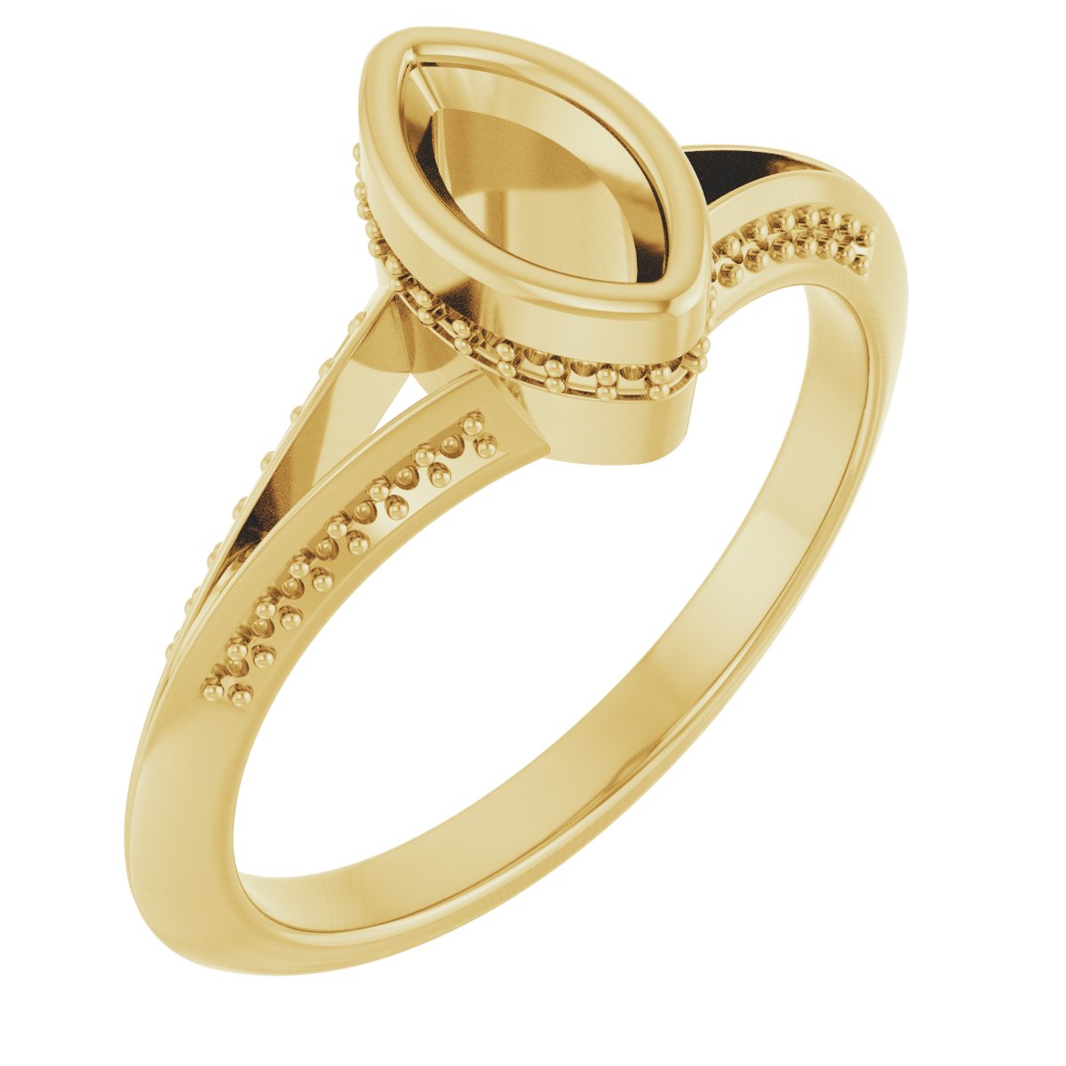 Bezel-Set Hidden Halo-Style Engagement Ring
