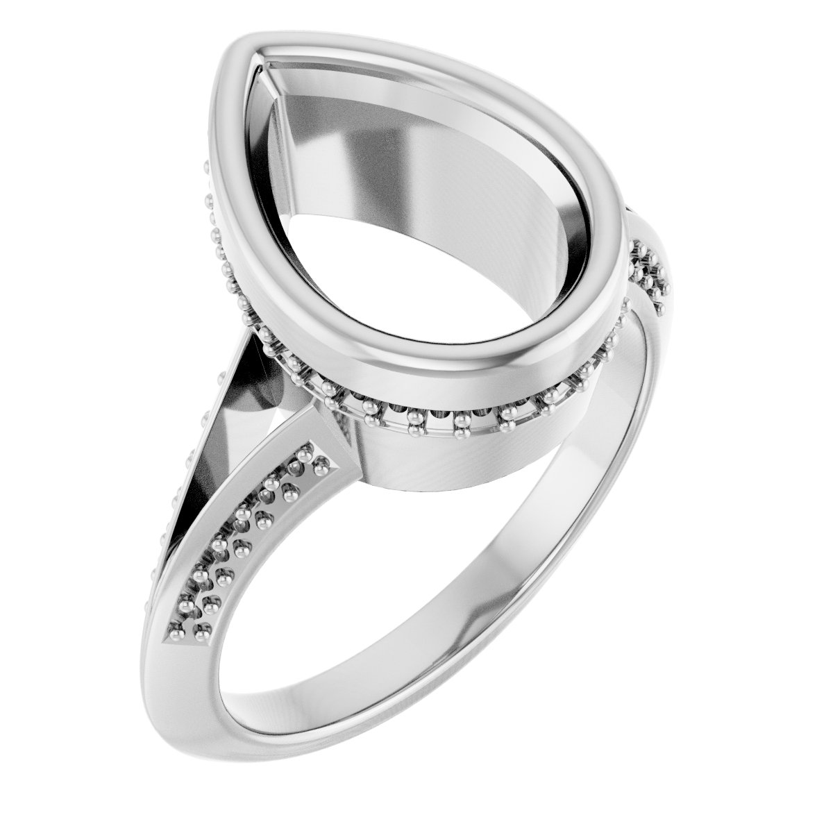 Bezel-Set Hidden Halo-Style Engagement Ring