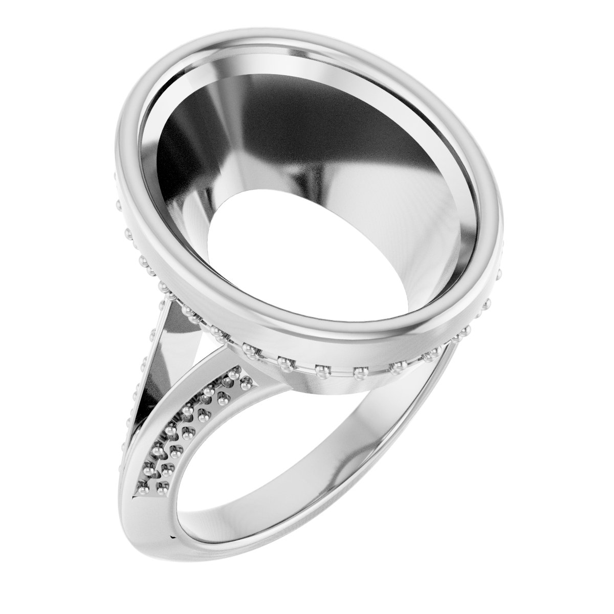 Bezel-Set Hidden Halo-Style Engagement Ring