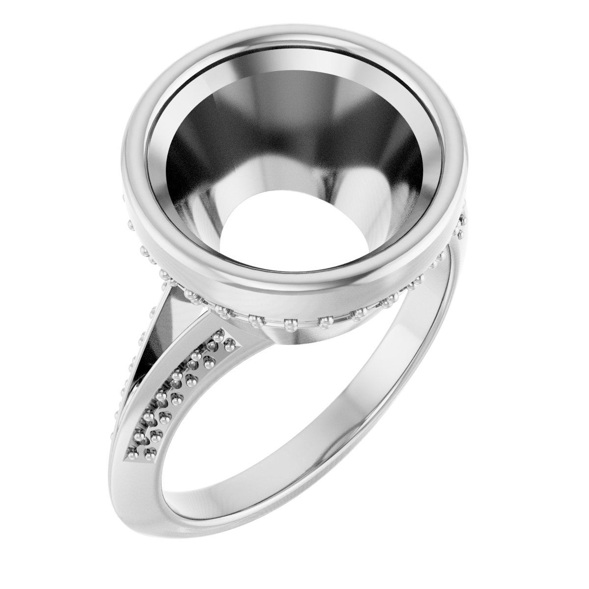 Bezel-Set Hidden Halo-Style Engagement Ring