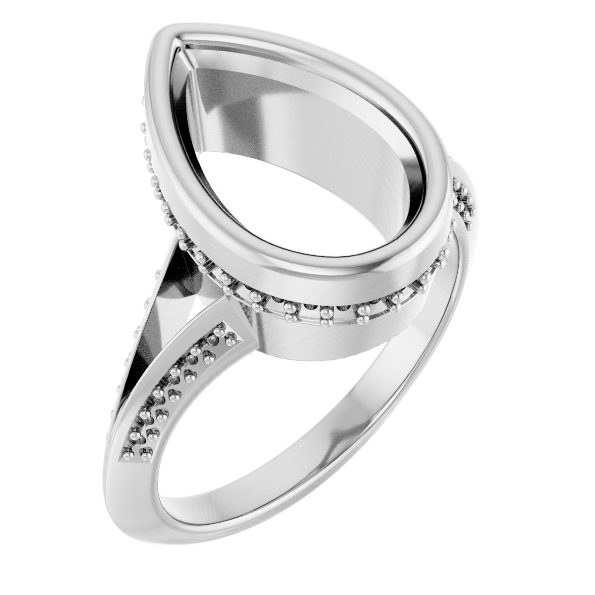 Bezel-Set Hidden Halo-Style Engagement Ring