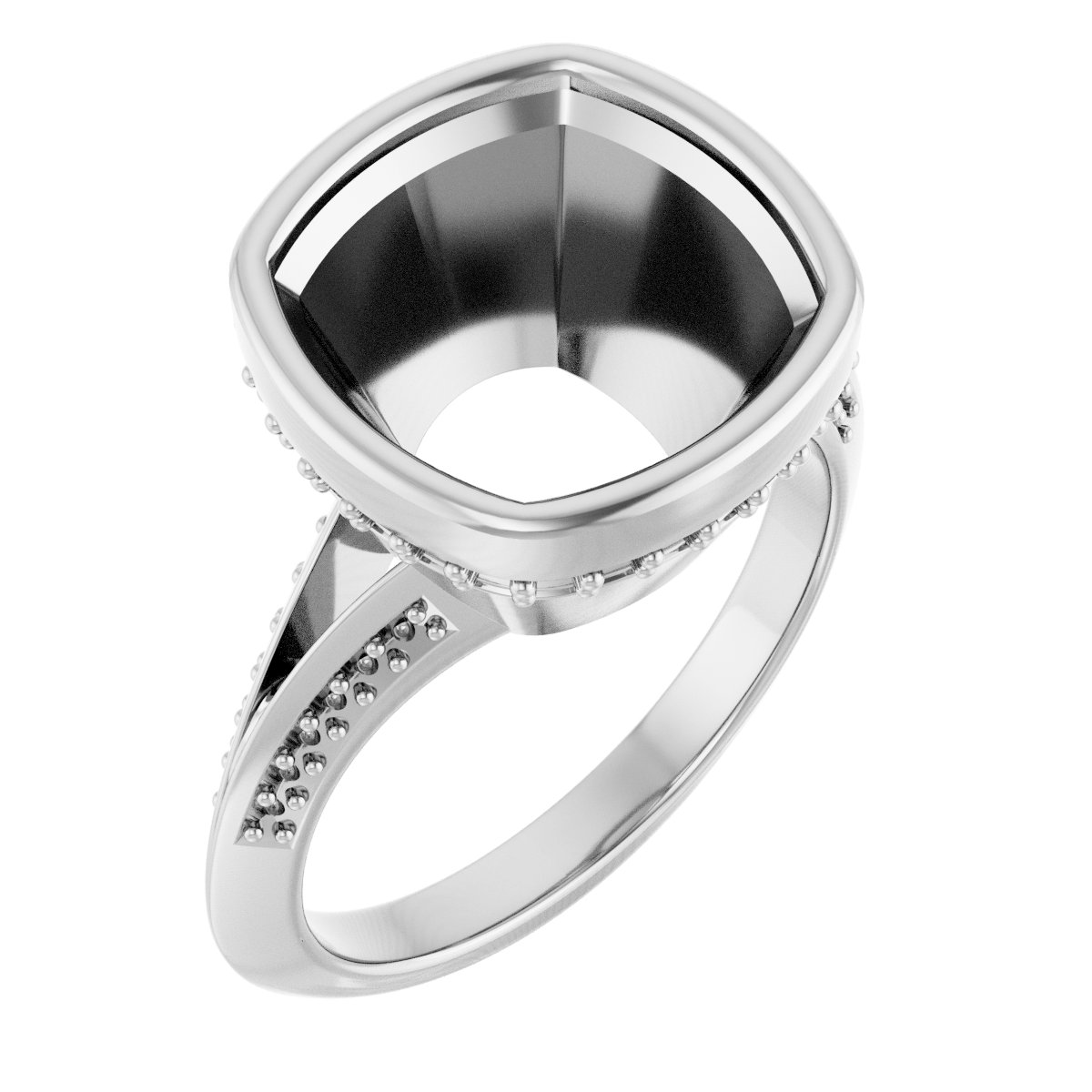Bezel-Set Hidden Halo-Style Engagement Ring
