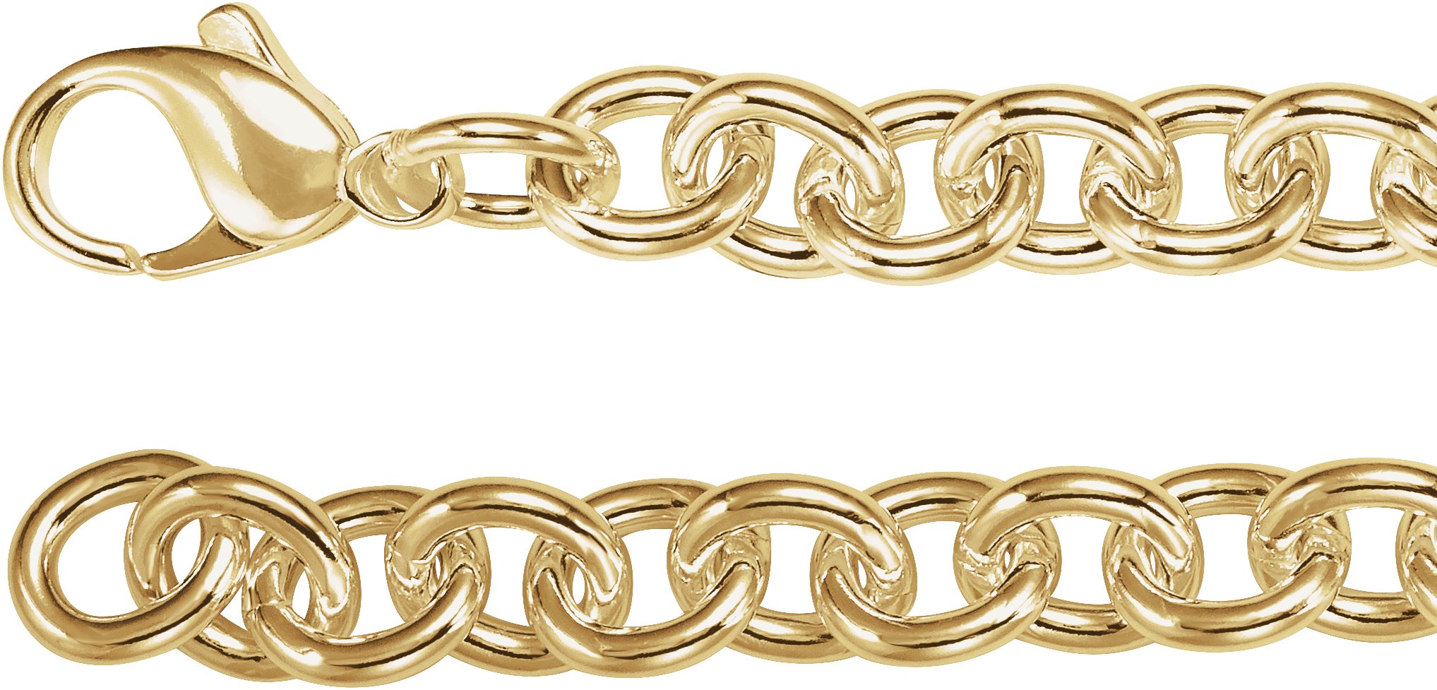 14K Yellow Gold-Filled 7.75 mm Cable 8 Chain